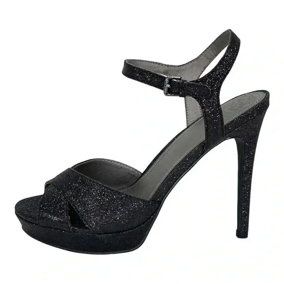 Guess Jordie Black Glitter Metallic Womens Heels Size 7.5M - Picture 2 of 11